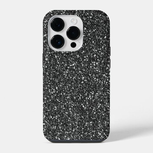 Black Glitter look iPhone Hoesje (Achterkant)
