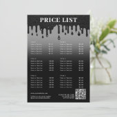 Black Glitter Minimalist Beauty prijslijst Menu (Staand voorkant)