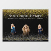 Black Glitter Models Dresses Boutique Decor Raamsticker (Vel)