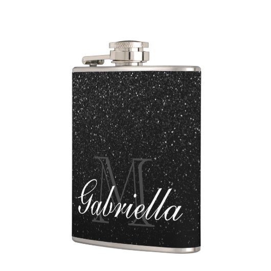 Black Glitter Monogram Heupfles (Links)