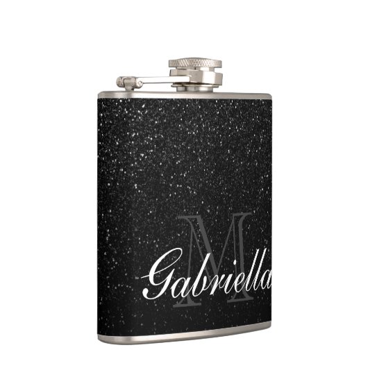 Black Glitter Monogram Heupfles (Rechts)