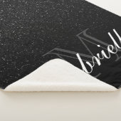 Black Glitter Monogram Sherpa Deken (3/4)