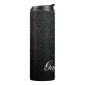 Black Glitter Monogram Thermosbeker (Gedraaid links)