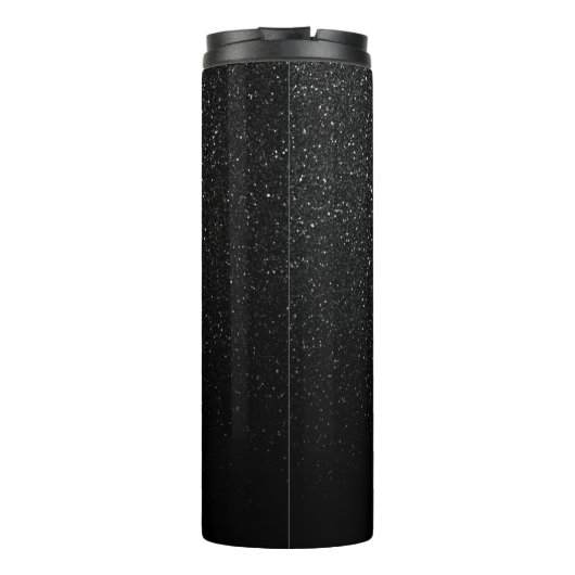 Black Glitter Monogram Thermosbeker (Achterkant)