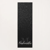 Black Glitter Monogram Yogamat (Achterkant)