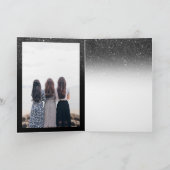Black glitter ombre chic verjaardagsfoto's raster kaart (Binnen)