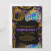 Black | Glitter Pumpkin Halloween Kaart (Voorkant)