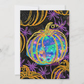 Black | Glitter Pumpkin Halloween Kaart (Achterkant)