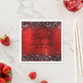Black Glitter Red Foil 21st Birthday Servet (Insitu)