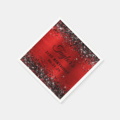 Black Glitter Red Foil 21st Birthday Servet (Hoek)