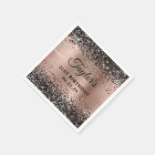 Black Glitter Rose Gold Foil 21st Birthday Servet (Hoek)