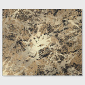 Black Glitter Sepia Gold Marble Stone Metallic Cadeaupapier (Vlak)