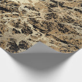 Black Glitter Sepia Gold Marble Stone Metallic Cadeaupapier (Hoek)