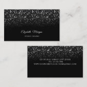 Black Glitter Sequins Elegant Visitekaartje (Voorkant / Achterkant)