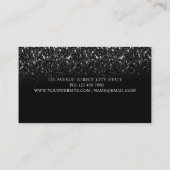 Black Glitter Sequins Elegant Visitekaartje (Achterkant)