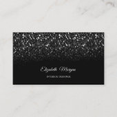 Black Glitter Sequins Elegant Visitekaartje (Voorkant)