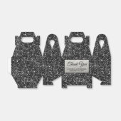 Black Glitter Silver 50th Birthday Hartelijk dank Bedankdoosjes (Uitgevouwen)