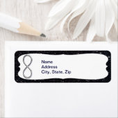 Black Glitter Silver Infinity-Adresetiketten Etiket (Insitu)