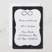 Black Glitter Silver Infinity Reception Kaart (Voorkant)