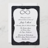 Black Glitter Silver Infinity Rehearsal Dinner Kaart (Voorkant)