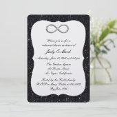 Black Glitter Silver Infinity Rehearsal Dinner Kaart (Staand voorkant)