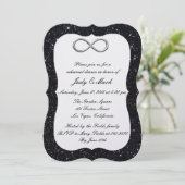 Black Glitter Silver Infinity Rehearsal Dinner Kaart (Staand voorkant)