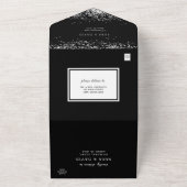 Black Glitter Silver Weddenschap in één uitnodigin All In One Uitnodiging (Buitenkant)