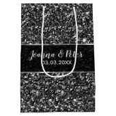 Black Glitter- Sla de datum op Medium Cadeauzakje (Achterkant)