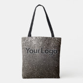 Black Glitter Sparkle Glam Company Business Logo Tote Bag (Achterkant)