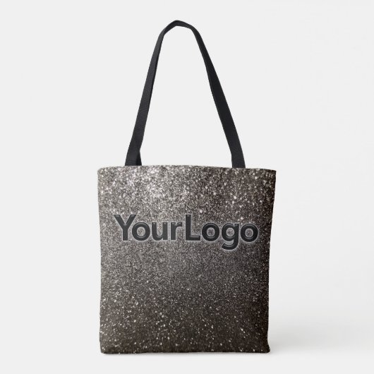 Black Glitter Sparkle Glam Company Business Logo Tote Bag (Achterkant)