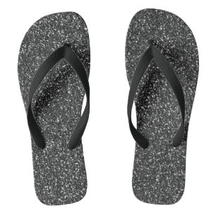 Black Glitter Sparkle Glam Teenslippers