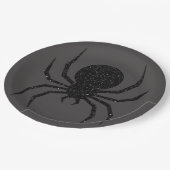 Black Glitter Spider Halloween Papieren Bordje (Gekanteld)