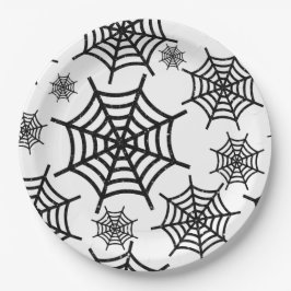 Black Glitter Spiderweb Halloween Papieren Bordje