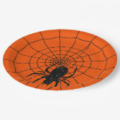 Black Glitter Spiderweb Halloween Papieren Bordje (Gekanteld)