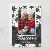 Black Glitter Stars Christmas Photo Feestdagenkaart (Voorkant)