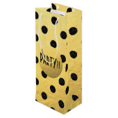 Black Glitter Stippen nieuwjaar Wine Gift Bag, gla Wijn Cadeautas (Achterkant Gekanteld)