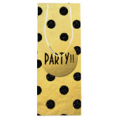 Black Glitter Stippen nieuwjaar Wine Gift Bag, gla Wijn Cadeautas (Achterkant)
