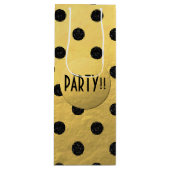 Black Glitter Stippen nieuwjaar Wine Gift Bag, gla Wijn Cadeautas (Voorkant)