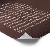 Black Glitter Verjaardag Alfabetisch Zitplan Poster (Hoek)