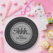 Black Glitter VERRASSING Verjaardagsfeest Papieren Bordje (Feest)