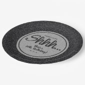 Black Glitter VERRASSING Verjaardagsfeest Papieren Bordje (Gekanteld)