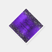 Black Glitter Violet Foil 21st Birthday Servet (Hoek)