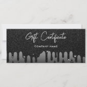 Black Glitter Zakelijke Cadeaubon Voucher (Achterkant)