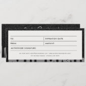 Black Glitter Zakelijke Cadeaubon Voucher (Voorkant / Achterkant)