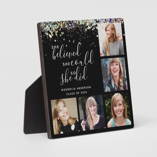 Black Glitter Ze dacht dat het Afstuderen van de f Fotoplaat (Voorkant)