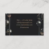 Black Glittery Gold Balloon Event Visitekaartje (Achterkant)