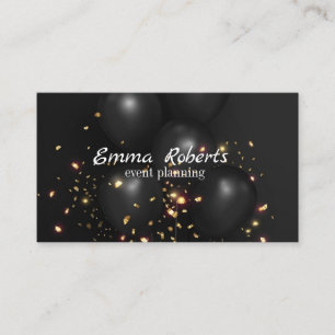 Black Glittery Gold Balloon Event Visitekaartje