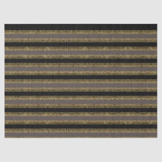 Black Glittery Gold Stripes  Tissuepapier (Voorkant)