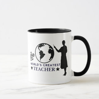 Black Globe & Silhouette A+ Werelds Beste Leraar Mok
