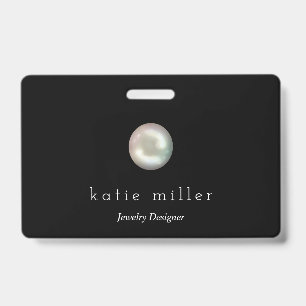 Black Glossy Pearl Joodontwerper Badge
